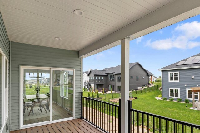 6562 Norski Ct, Windsor, WI 53598 - view of wooden balcony featuring a residential view and a deck