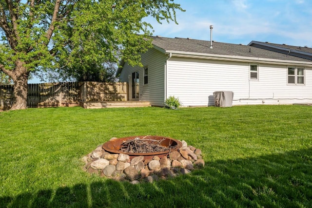 1603 Maplewood Dr, Little Chute, WI 54140 - back of house featuring a fire pit and a shingled roof