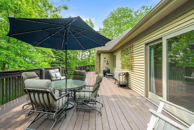 1261 Deer Ct, Lake Geneva, WI 53147 - wooden deck with outdoor dining space