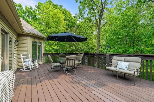 1261 Deer Ct, Lake Geneva, WI 53147 - wooden terrace featuring outdoor dining area