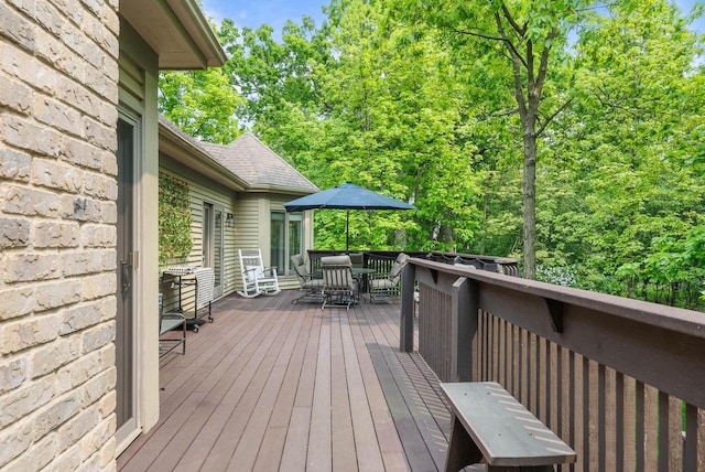 1261 Deer Ct, Lake Geneva, WI 53147 - wooden deck with outdoor dining space