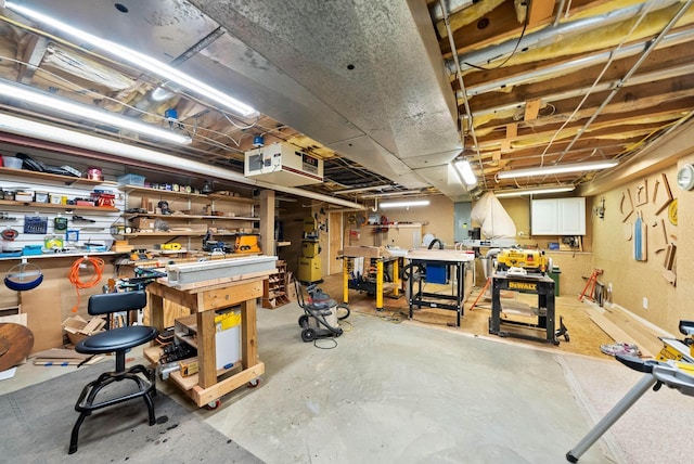 1261 Deer Ct, Lake Geneva, WI 53147 - unfinished below grade area with a workshop area and electric panel