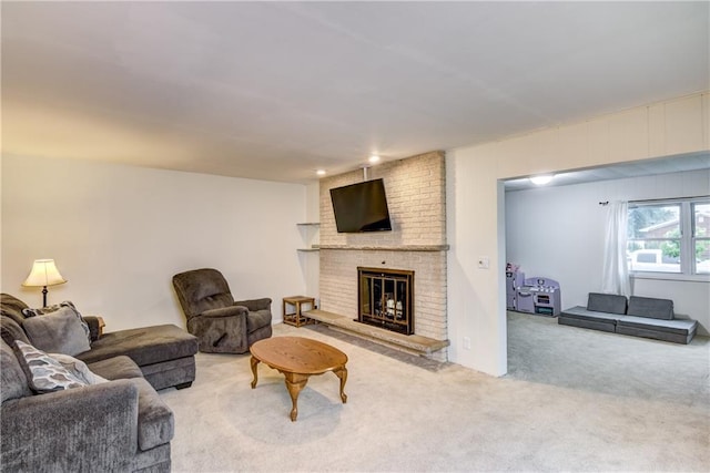 2706 Nimitz St, Eau Claire, WI 54701 - living room featuring a fireplace and carpet flooring