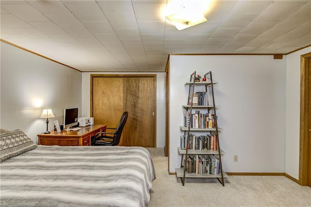 2706 Nimitz St, Eau Claire, WI 54701 - carpeted bedroom with ornamental molding, a closet, and baseboards
