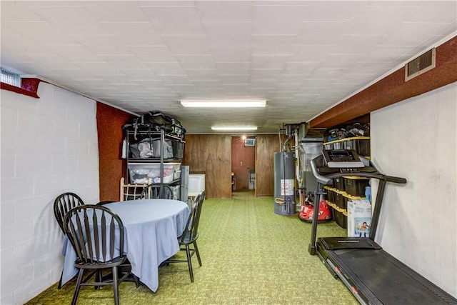 2706 Nimitz St, Eau Claire, WI 54701 - workout room with gas water heater and concrete block wall