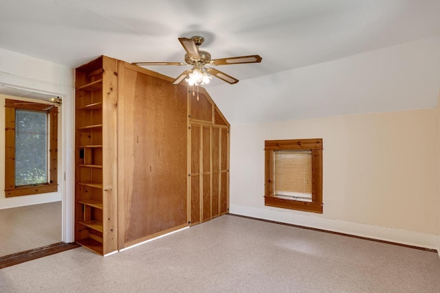 103 First St, Ontario, WI 54651 - additional living space with a ceiling fan, baseboards, and lofted ceiling
