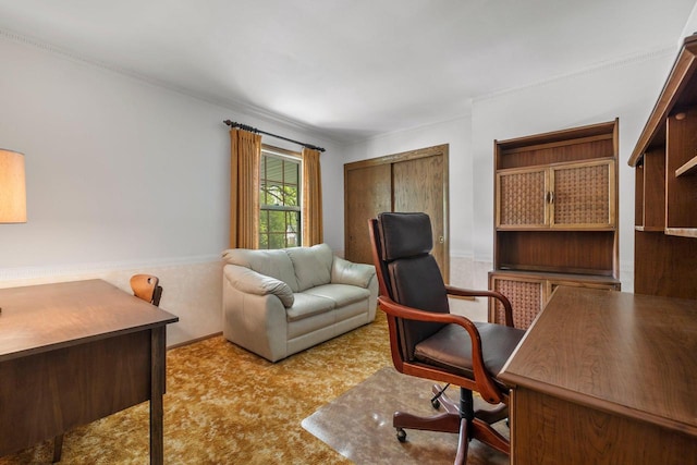 15075 Kings Ridge Ct, Brookfield, WI 53005 - office space with carpet floors and crown molding