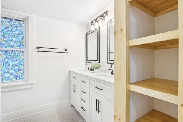 2533 S Austin St, Milwaukee, WI 53207 - full bathroom featuring double vanity and baseboards