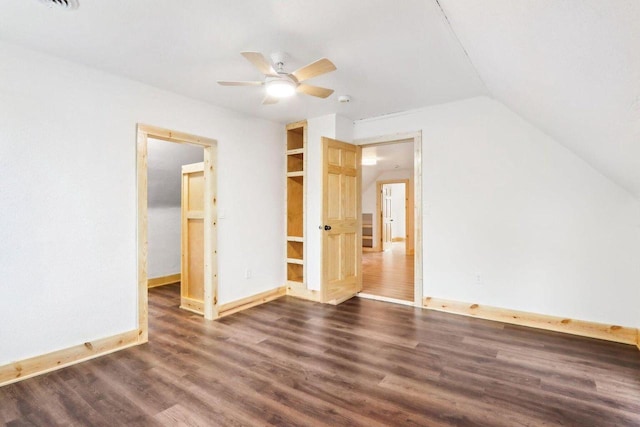 2533 S Austin St, Milwaukee, WI 53207 - additional living space with wood finished floors, ceiling fan, lofted ceiling, and baseboards
