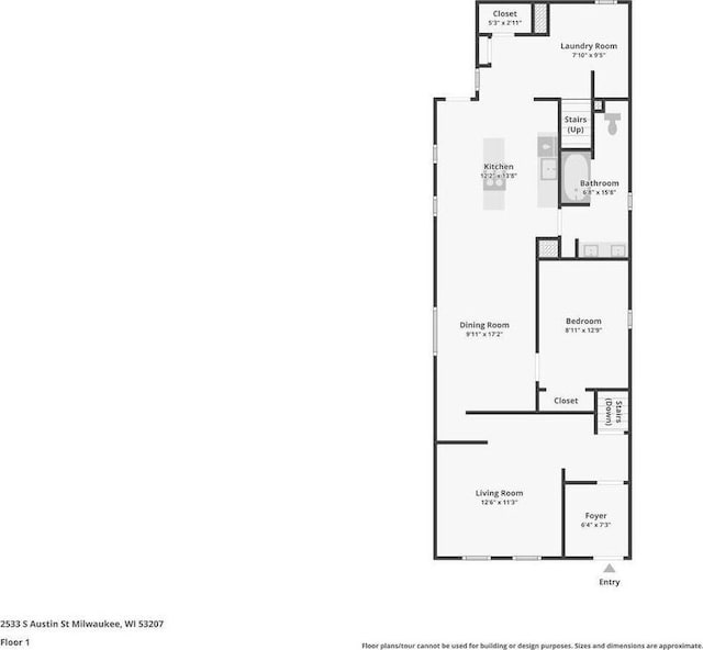 2533 S Austin St, Milwaukee, WI 53207 - home floor plan