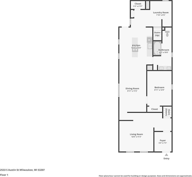2533 S Austin St, Milwaukee, WI 53207 - floor plan / room layout