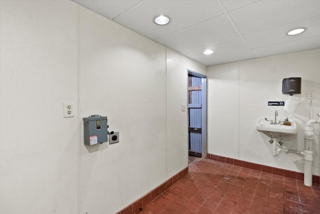 3700 E Hammond Ave, Cudahy, WI 53110 - bathroom featuring recessed lighting and baseboards