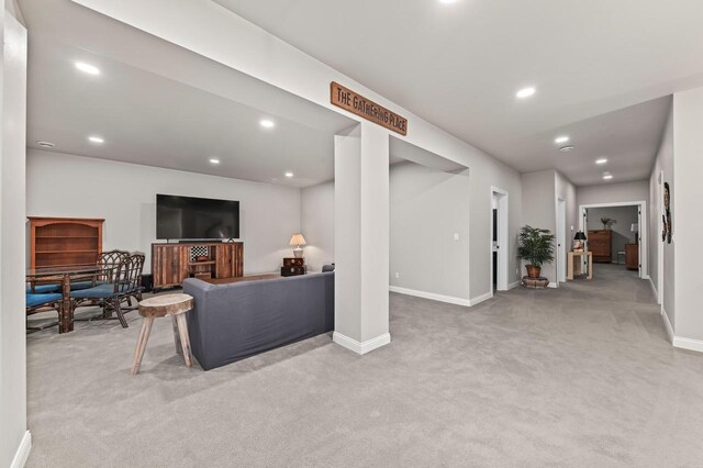 N56W27213 Crispin Ct, Lisbon, WI 53089 - living room with carpet, baseboards, and recessed lighting