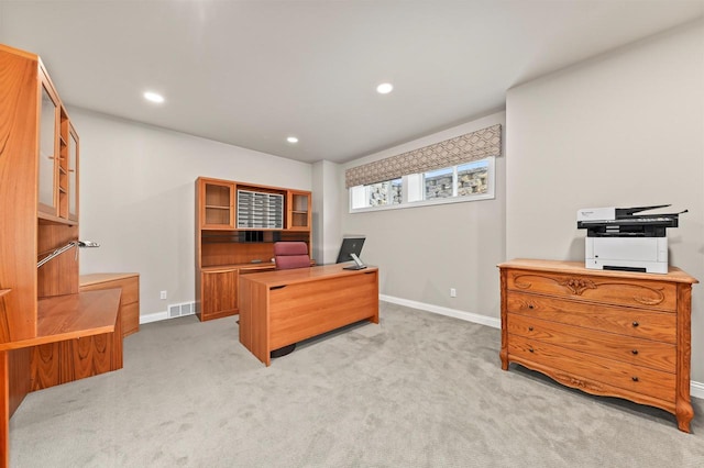 N56W27213 Crispin Ct, Lisbon, WI 53089 - office featuring baseboards, light carpet, and recessed lighting