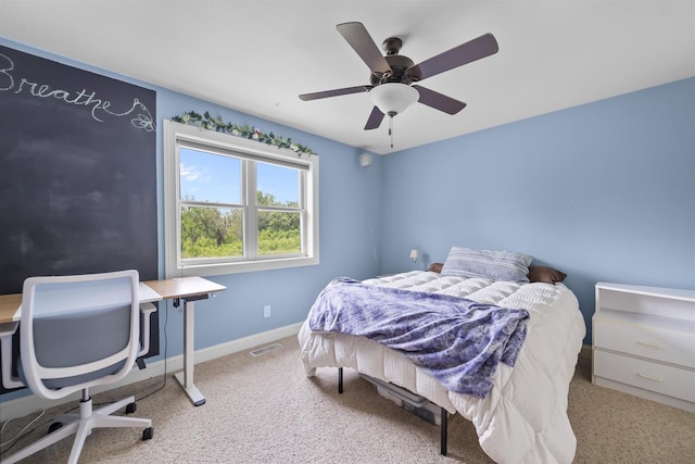 5119 Reynolds Ave, Waunakee, WI 53597 - bedroom with carpet, baseboards, and a ceiling fan