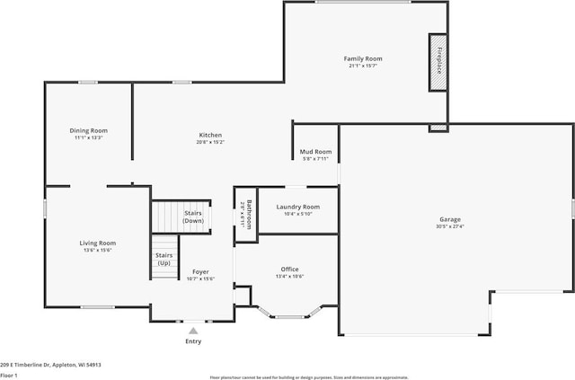 209 E Timberline Dr, Appleton, WI 54913 - home floor plan