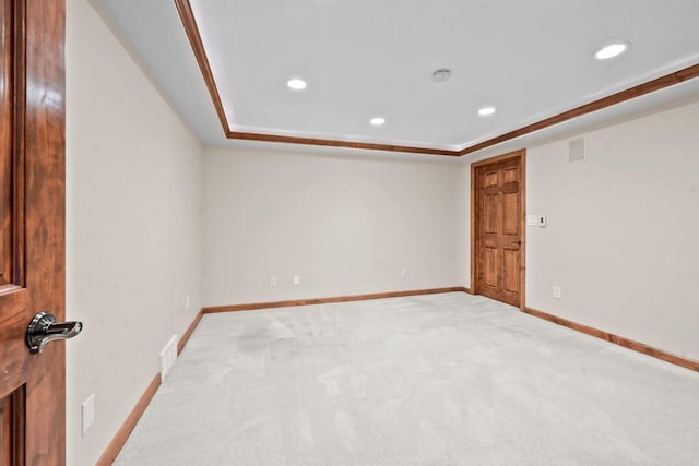 209 E Timberline Dr, Appleton, WI 54913 - empty room with recessed lighting, carpet floors, a tray ceiling, and baseboards