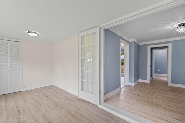 603 Spring St, Lake Geneva, WI 53147 - unfurnished room with wood finished floors, baseboards, and crown molding