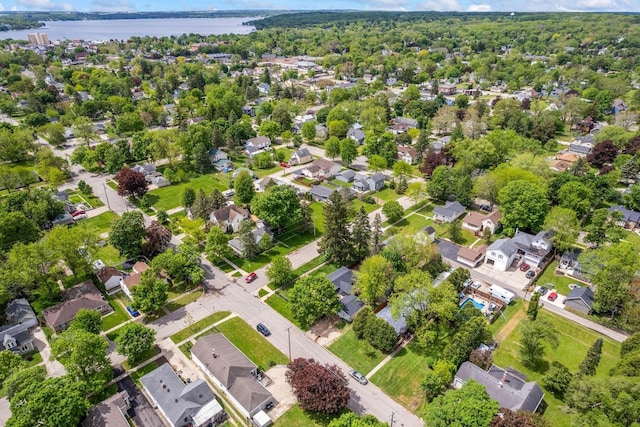 603 Spring St, Lake Geneva, WI 53147 - aerial perspective of suburban area featuring a nearby body of water