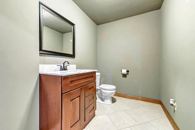 3251 Bower Creek Rd, De Pere, WI 54115 - bathroom with toilet, vanity, tile patterned floors, and baseboards