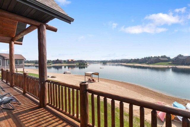 N8092 15th Ave, New Lisbon, WI 53950 - wooden deck featuring a water view