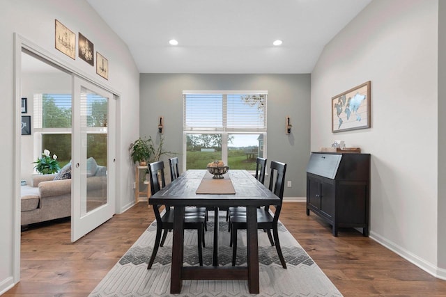 5660 N Osprey Dr, Appleton, WI 54913 - dining space with healthy amount of natural light, wood finished floors, french doors, and recessed lighting