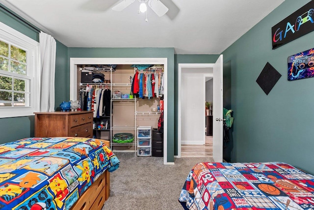 2127 Jen Rae Rd, Green Bay, WI 54311 - carpeted bedroom with a closet and ceiling fan