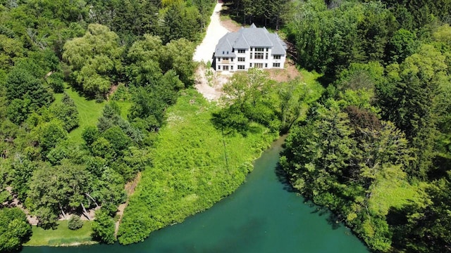 10031 N Range Line Rd, Mequon, WI 53092 - view from above of property featuring a nearby body of water and a heavily wooded area