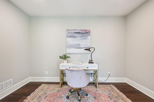 10031 N Range Line Rd, Mequon, WI 53092 - office featuring dark wood-style floors and baseboards