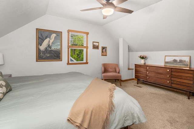 W62N322 Hanover Ave, Cedarburg, WI 53012 - bedroom featuring lofted ceiling, carpet flooring, and a ceiling fan