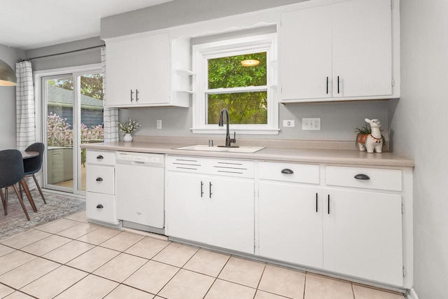 W62N322 Hanover Ave, Cedarburg, WI 53012 - kitchen with white dishwasher, a sink, light countertops, and white cabinetry