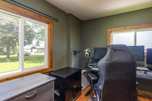 2946 Shadow Ln, Oshkosh, WI 54901 - office area featuring plenty of natural light and light wood-style flooring