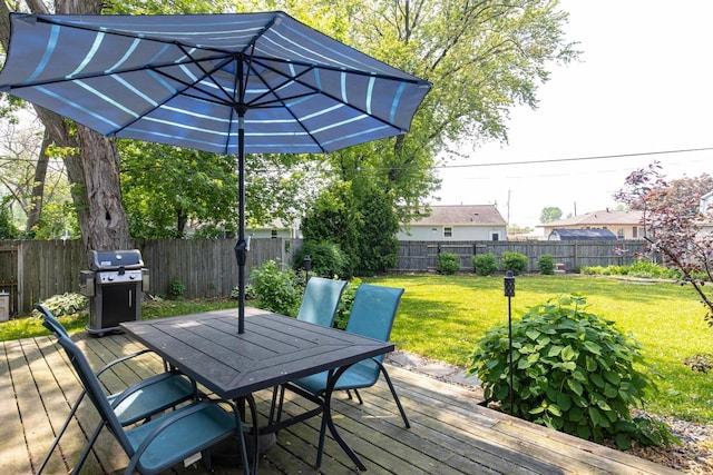 2946 Shadow Ln, Oshkosh, WI 54901 - deck featuring outdoor dining space and grilling area