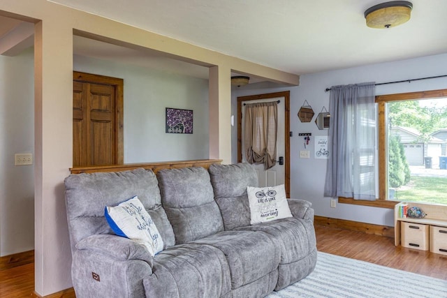 2946 Shadow Ln, Oshkosh, WI 54901 - living room featuring wood finished floors and baseboards