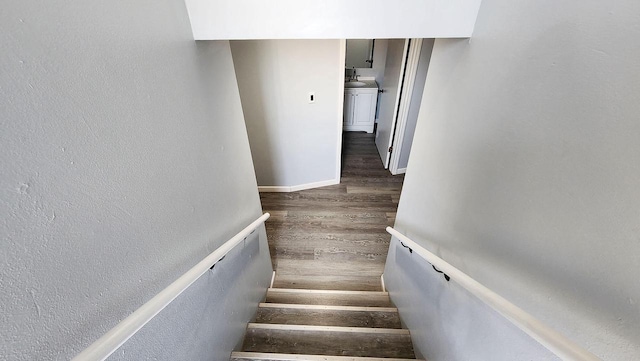 9085 N Joyce Ave, Milwaukee, WI 53224 - stairway with wood finished floors and baseboards
