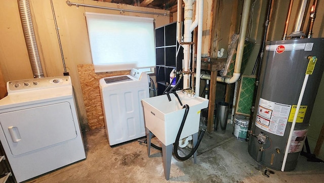 9085 N Joyce Ave, Milwaukee, WI 53224 - laundry area with gas water heater and separate washer and dryer