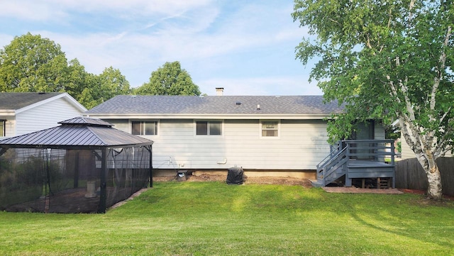 9085 N Joyce Ave, Milwaukee, WI 53224 - back of house with a gazebo and a shingled roof