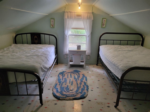 N9221 Sumac Ln, Gresham, WI 54128 - bedroom with vaulted ceiling and carpet flooring