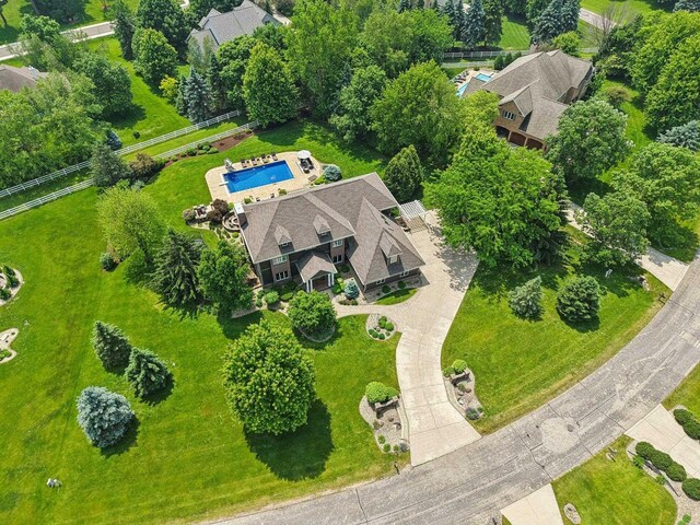 5570 Surrey Ln, Waunakee, WI 53597 - aerial view of property and surrounding area with a pool