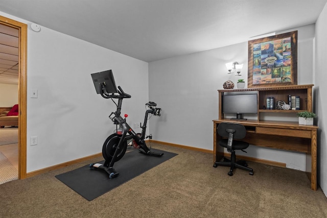 1001 S Matthias St, Appleton, WI 54915 - exercise room with carpet floors and baseboards