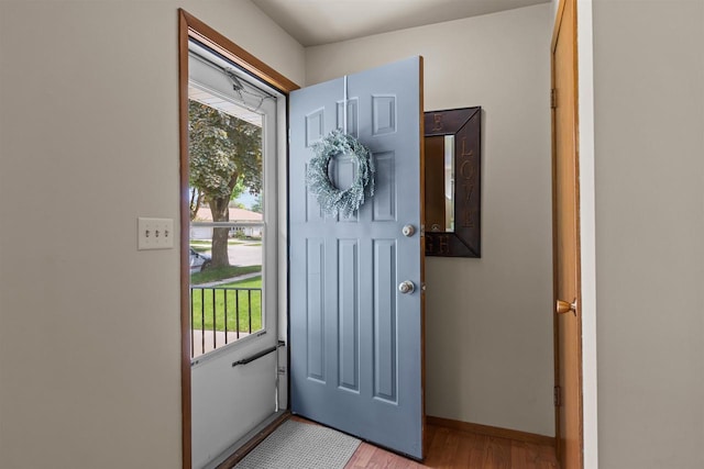 1001 S Matthias St, Appleton, WI 54915 - foyer with wood finished floors and baseboards