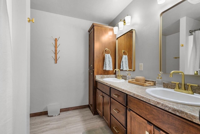 W6708 Prescott Dr, Greenville, WI 54942 - bathroom featuring double vanity and baseboards