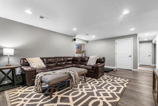 W6708 Prescott Dr, Greenville, WI 54942 - living room featuring wood finished floors, recessed lighting, and baseboards