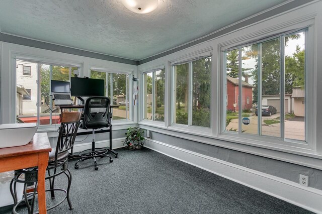 543 N Durkee St, Appleton, WI 54911 - sunroom / solarium with plenty of natural light, carpet, a textured ceiling, and baseboards