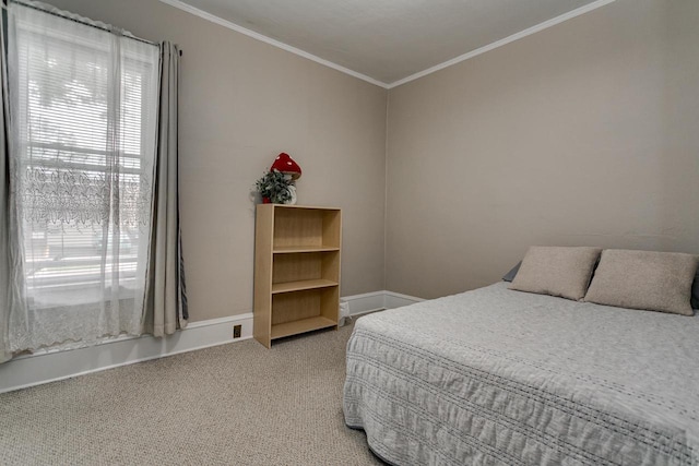 543 N Durkee St, Appleton, WI 54911 - bedroom with ornamental molding, light colored carpet, and baseboards