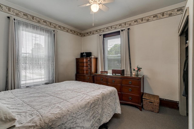 543 N Durkee St, Appleton, WI 54911 - bedroom featuring light carpet and ceiling fan