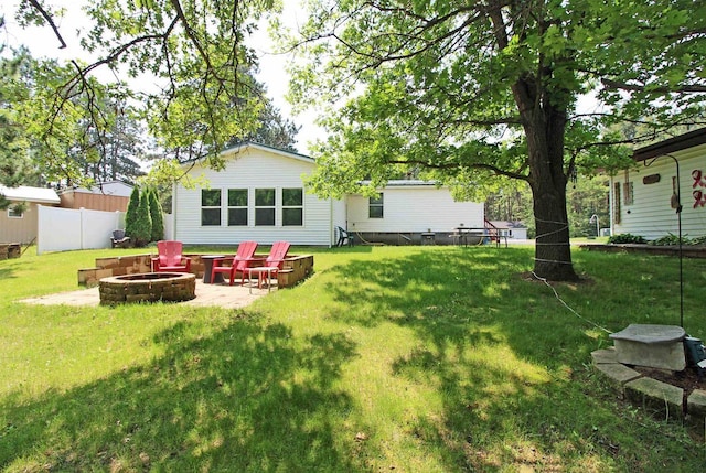 302 Lakeshore Dr, Avoca, WI 53506 - view of yard with an outdoor fire pit