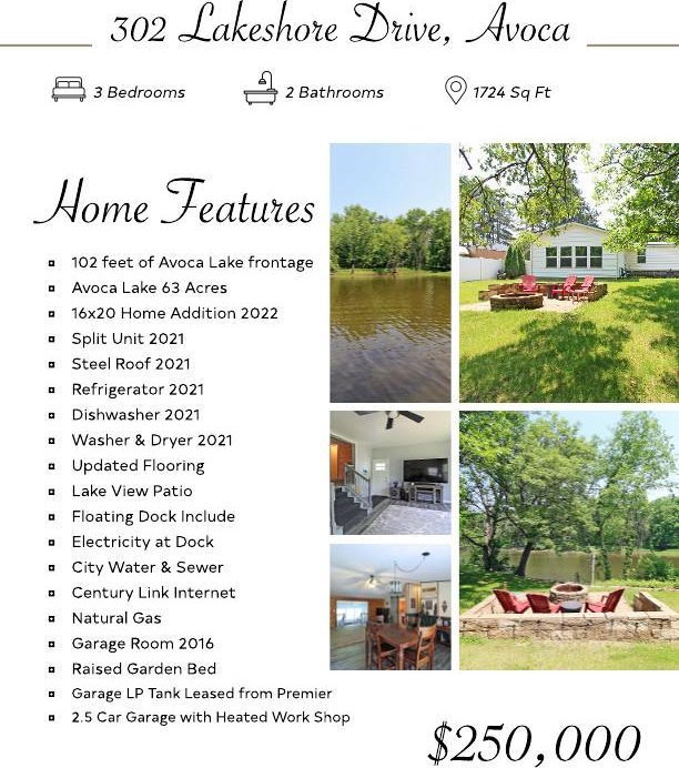 302 Lakeshore Dr, Avoca, WI 53506 - view of marketing collateral with multiple images