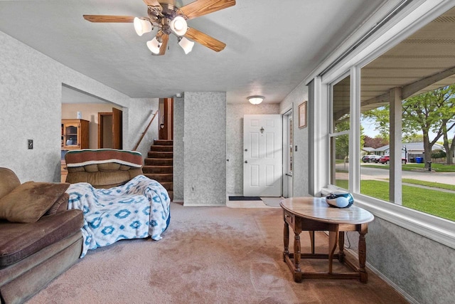 57 Solar Cir, Appleton, WI 54915 - carpeted bedroom featuring a textured wall and ceiling fan