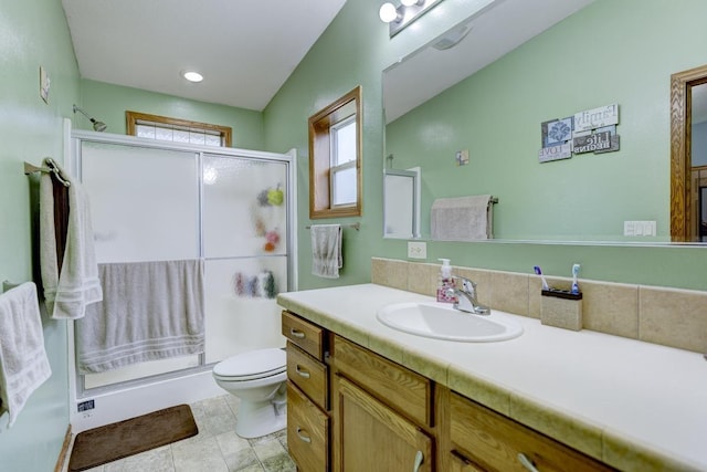 S5472 Mammoth Trl, Baraboo, WI 53913 - full bathroom with vanity, a shower stall, and toilet